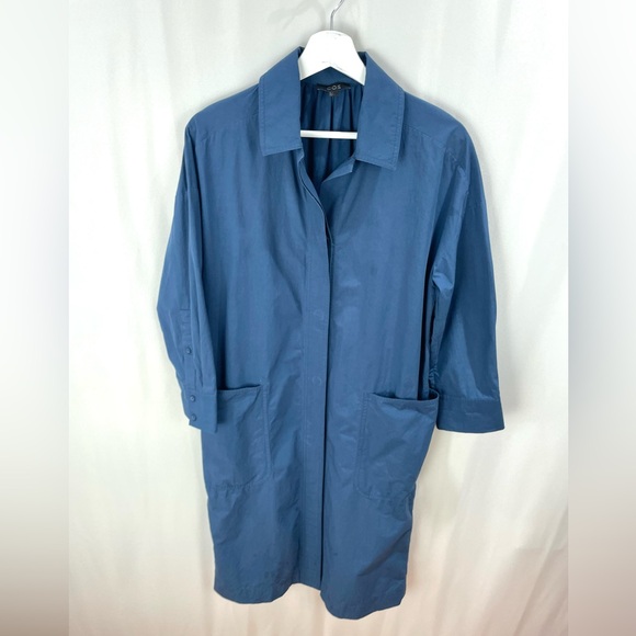 COS Blue Long Jacket with Gathered Back Size 2 - Picture 7 of 13